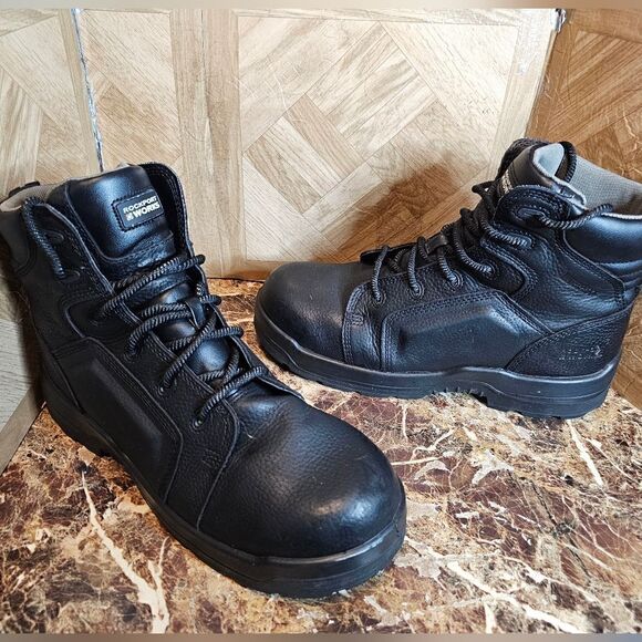 Rockport works men's leather water proof slip/oil resistant black size 13 - Picture 1 of 11